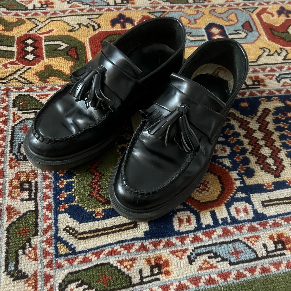 Dr. Martens Adrian Black Leather Tassel Loafers